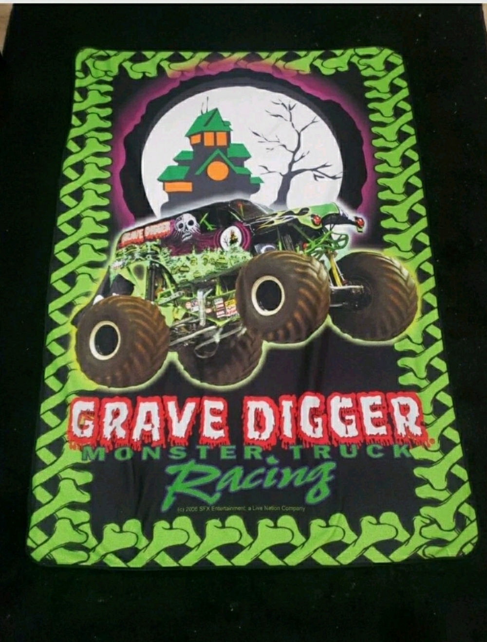Grave Digger Monster Truck Racing Fleece Blanket 2006